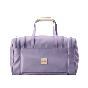 Medium Square Duffel - Lilac Coated Canvas Front Angle in Color 'Lilac Coated Canvas'
