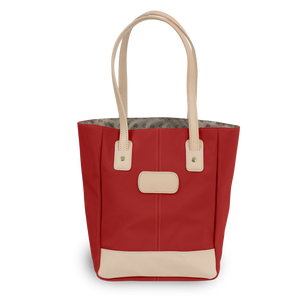 Alamo Heights Tote - Red Coated Canvas Front Angle in Color 'Red Coated Canvas'
