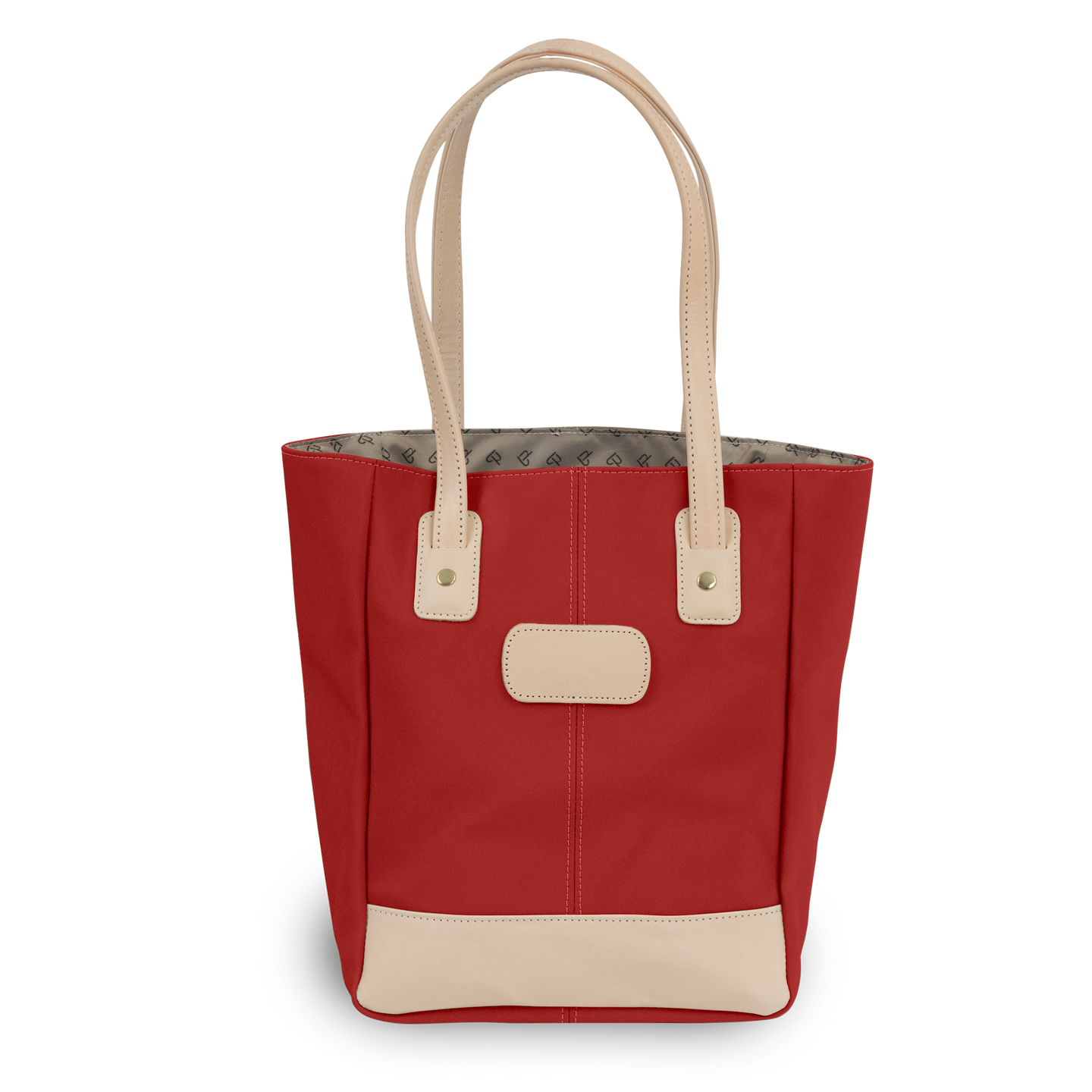 Alamo Heights Tote - Red Coated Canvas Front Angle in Color 'Red Coated Canvas'