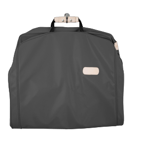 50" Garment Bag - Charcoal Coated Canvas Front Angle in Color 'Charcoal Coated Canvas'