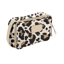 Load image into Gallery viewer, Small Travel Kit - Leopard Coated Canvas Front Angle in Color &#39;Leopard Coated Canvas&#39;
