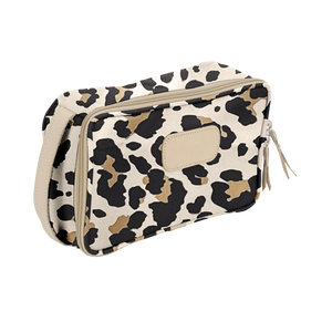 Small Travel Kit - Leopard Coated Canvas Front Angle in Color 'Leopard Coated Canvas'