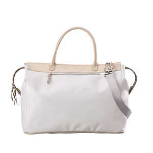Burleson Bag - White Coated Canvas Front Angle in Color 'White Coated Canvas'