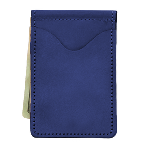 McClip - Royal Blue Leather Front Angle in Color 'Royal Blue Leather'