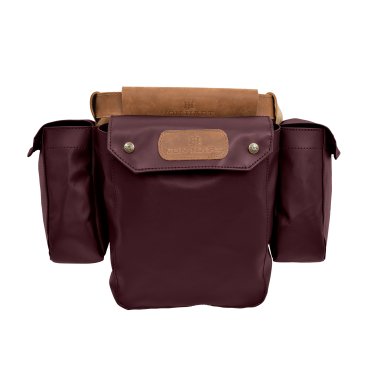 Bird Bag - Burgundy Coated Canvas Front Angle in Color 'Burgundy Coated Canvas'