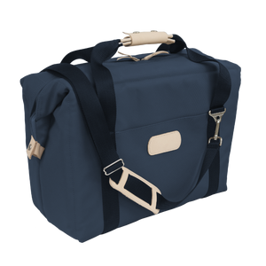 Large Cooler - Navy Coated Canvas Front Angle in Color 'Navy Coated Canvas'