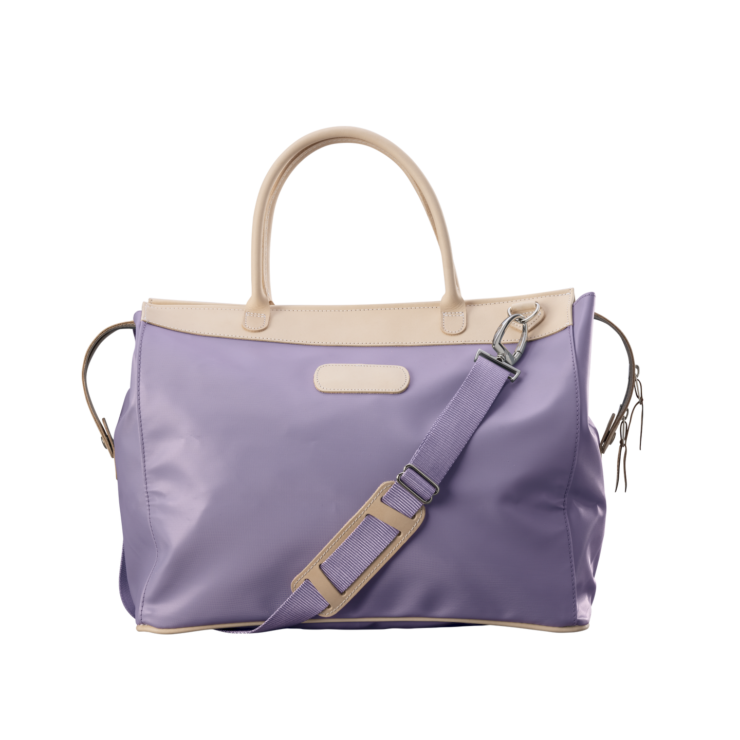 Burleson Bag - Lilac Coated Canvas Front Angle in Color 'Lilac Coated Canvas'