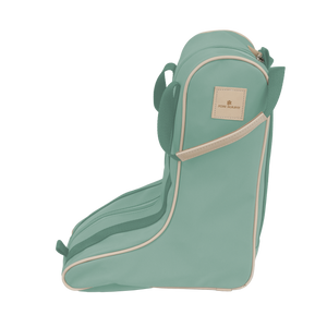 Boot Bag - Mint Coated Canvas Front Angle in Color 'Mint Coated Canvas'