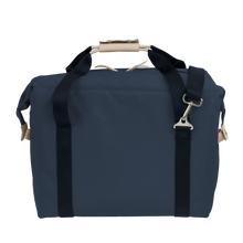 Load image into Gallery viewer, Large Cooler - Navy Coated Canvas Front Angle in Color &#39;Navy Coated Canvas&#39;
