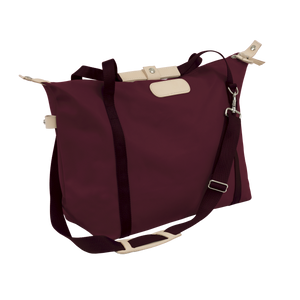 Daytripper - Burgundy Coated Canvas Front Angle in Color 'Burgundy Coated Canvas'