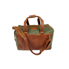 Load image into Gallery viewer, JH Duffle - Olive Canvas Front Angle in Color &#39;Olive Canvas&#39;
