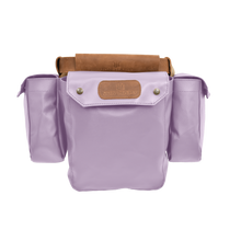 Load image into Gallery viewer, Bird Bag - Lilac Coated Canvas Front Angle in Color &#39;Lilac Coated Canvas&#39;
