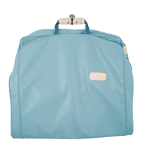 Load image into Gallery viewer, 50&quot; Garment Bag - Ocean Blue Coated Canvas Front Angle in Color &#39;Ocean Blue Coated Canvas&#39;
