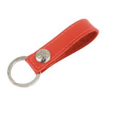 Load image into Gallery viewer, Key Ring - Cherry Leather Front Angle in Color &#39;Cherry Leather&#39;
