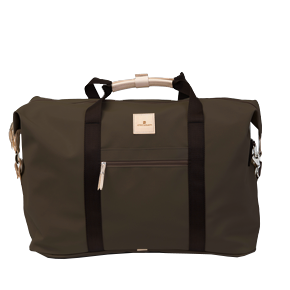 Weekender - Espresso Coated Canvas Front Angle in Color 'Espresso Coated Canvas'