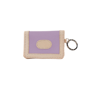 ID Wallet - Lilac Coated Canvas Front Angle in Color 'Lilac Coated Canvas'