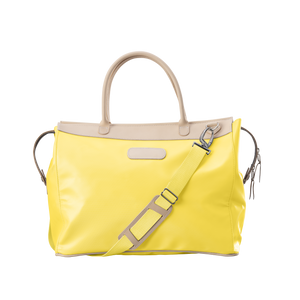 Burleson Bag - Lemon Coated Canvas Front Angle in Color 'Lemon Coated Canvas'