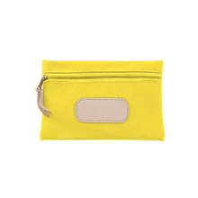 Load image into Gallery viewer, Pouch - Lemon Coated Canvas Front Angle in Color &#39;Lemon Coated Canvas&#39;
