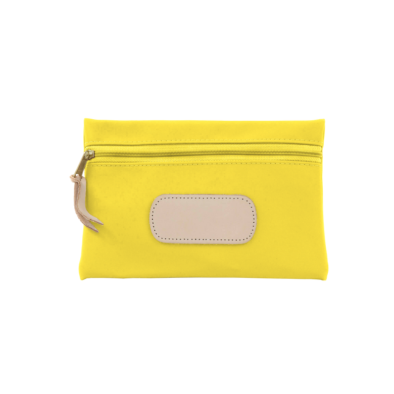 Pouch - Lemon Coated Canvas Front Angle in Color 'Lemon Coated Canvas'