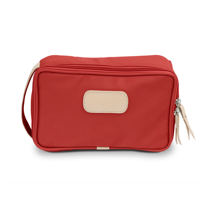 Small Travel Kit - Red Coated Canvas Front Angle in Color 'Red Coated Canvas'