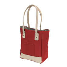 Load image into Gallery viewer, Alamo Heights Tote - Red Coated Canvas Front Angle in Color &#39;Red Coated Canvas&#39;
