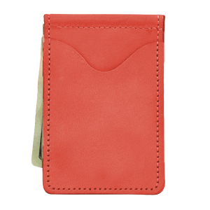 McClip - Salmon Leather Front Angle in Color 'Salmon Leather'