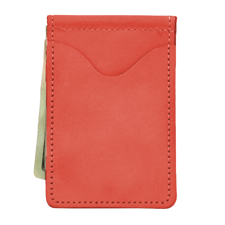 McClip - Salmon Leather Front Angle in Color 'Salmon Leather'