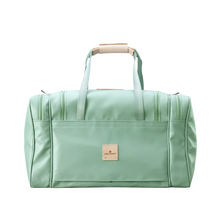 Load image into Gallery viewer, Medium Square Duffel - Mint Coated Canvas Front Angle in Color &#39;Mint Coated Canvas&#39;
