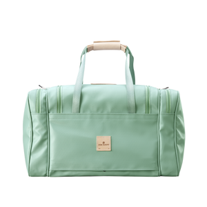Medium Square Duffel - Mint Coated Canvas Front Angle in Color 'Mint Coated Canvas'