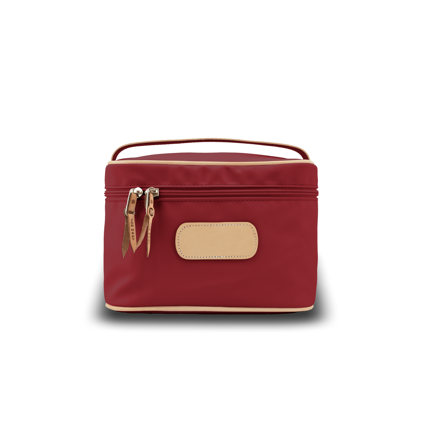 Makeup Case - Red Coated Canvas Front Angle in Color 'Red Coated Canvas'