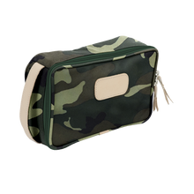 Load image into Gallery viewer, Small Travel Kit - Classic Camo Coated Canvas Front Angle in Color &#39;Classic Camo Coated Canvas&#39;
